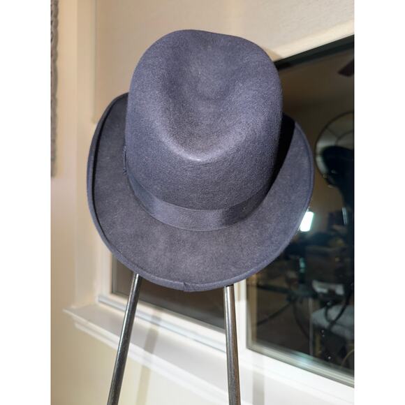 Stacy Adams Classic Men’s Wool Felt Fedora – Navy Blue (XL) - Picture 2 of 9